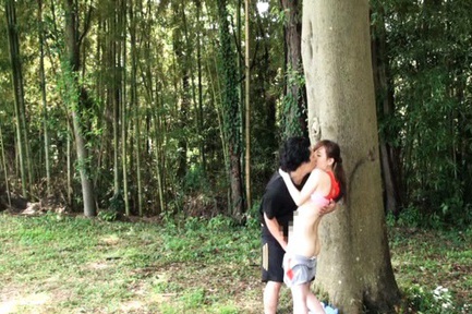Sweet and hot Japanese outdoor sex with nice teen babe